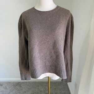 Jenni Kayne Everyday Wool Cashmere Blend Crewneck Sweater Taupe